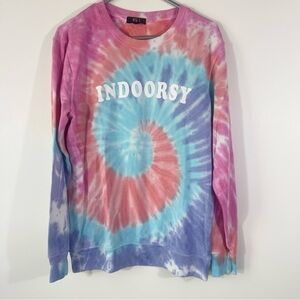 Tie Dye Indoorsy Crew Neck Sweatshirt Size Medium